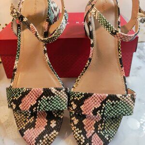 CIRCUS NY by SAM EDELMAN IRINA BLOCK HEEL PASTEL MULTI SNAKE PRINT - Wm's Sz 10